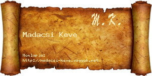 Madacsi Keve névjegykártya